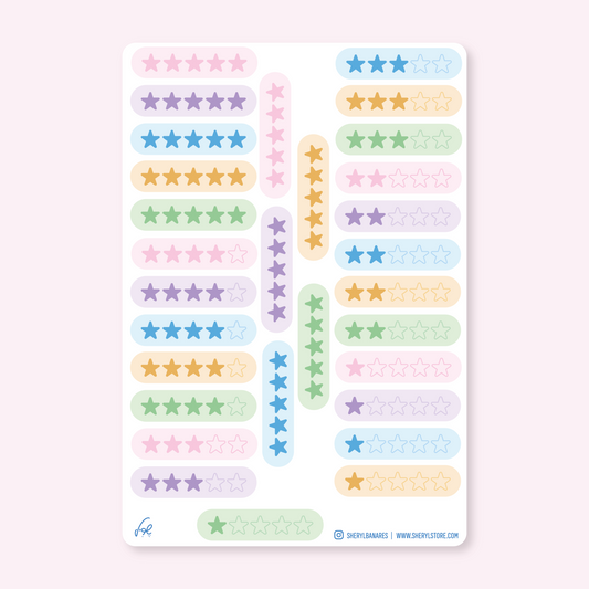 דף מדבקות דירוג כוכבים | מועדון ספרים