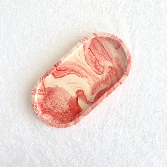 מגש אובלי דקורטיבי לאחסון תכשיטים ואביזרים